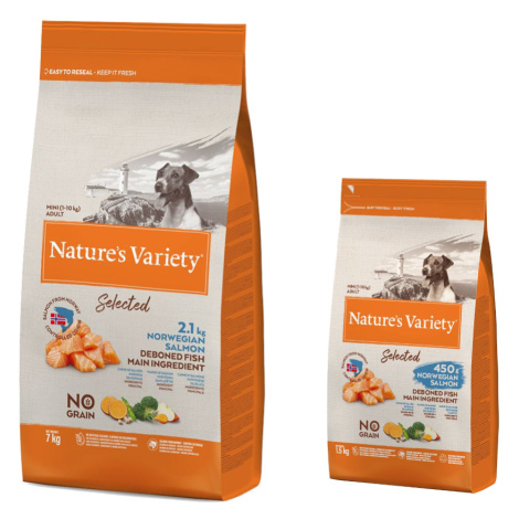 Nature's Variety Mini 7,5 kg + 1,5 kg zdarma - Adult norský losos Nature’s Variety
