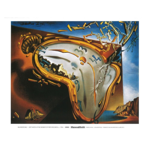 Umělecký tisk Měkké hodiny v okamžiku prvního výbuchu, 1954, Salvador Dalí, (70 x 50 cm) MIGNECO&SMITH