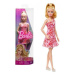 Barbie modelka - růžové květinové šaty