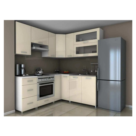 Falco Rohová kuchyňská linka Grepolis - jasmín lesk/KRF