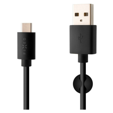 FIXED Datový a nabíjecí kabel s konektorem USB-C, USB 2.0, 3A Černá