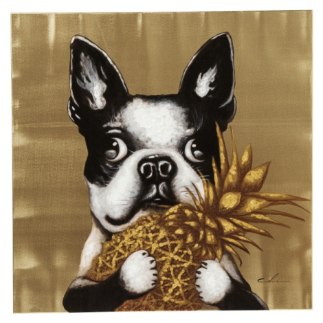 KARE Design Obraz na plátně Dog with Pineapple 80×80cm