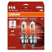 OSRAM H4 12V 60/55W P43t NIGHT BREAKER SILVER +100% 2ks 64193NBS-2HB