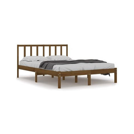 Rám postele medově hnědý masivní borovice 140 × 200 cm, 3105074 SHUMEE