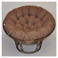 Papasan DIAS — ratan, látka, ⌀115 cm, hnědá / více barev Hnědý melír