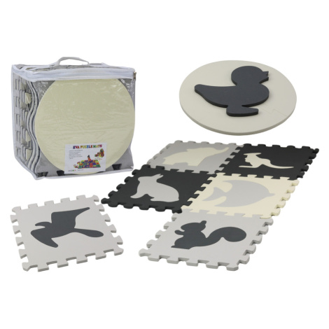 mamido  Měkké pěnové puzzle kontrastní vzdělávací podložka EVA šedá 28 dílků