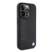 BMW hard silikonové pouzdro iPhone 15 PRO MAX 6.7" black Leather Hot Stamp MagSafe