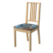 Dekoria Potah na sedák židle Börje, modro-oranžová, potah sedák židle Börje, Intenso Premium, 14