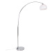 Moderní oblouková lampa chrom s bílým stínidlem - Arc Basic