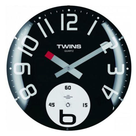 Nástěnné hodiny Twins 363 black 35cm FOR LIVING