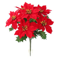 Umělá vánoční Poinsettie červená, 30 cm