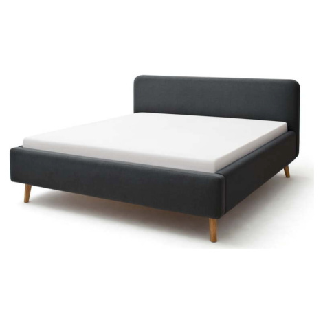 Tmavě šedá čalouněná dvoulůžková postel s úložným prostorem s roštem 160x200 cm Mattis – Meise M Meise Möbel