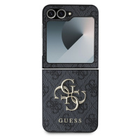 Zadní kryt Guess PU 4G Metal Logo pro Samsung Galaxy Z Flip6, šedá