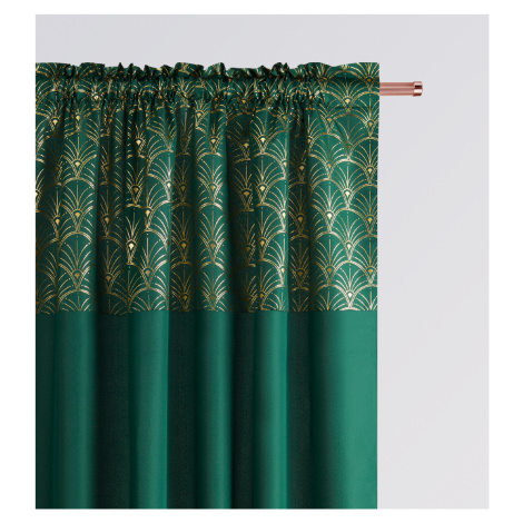 Dekorační vzorovaný závěs s řasící páskou BELISA TAPE zelená 140x250 cm (cena za 1 kus) MyBestHo