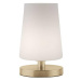 PAUL NEUHAUS LED stolní lampa v matné mosazi s decentním podlouhlým stínítkem na lampu 3000K PN 