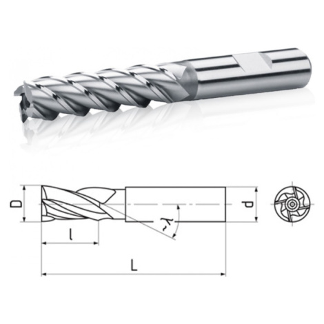 Fréza 09x38mm válcová čelní dlouhá HSS Co8 14121809 ZPS