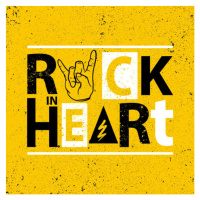 Ilustrace Rock poster. Rock in heart sign.Rock, IgorNelson, 40 × 40 cm