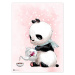 Obraz s pandou v růžovém