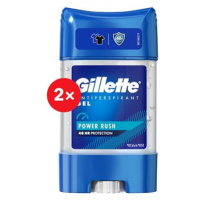 GILLETTE Power Rush Gelový antiperspirant 2 × 70 ml