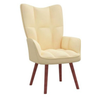 Relaxační židle krémově bílá samet, 328060