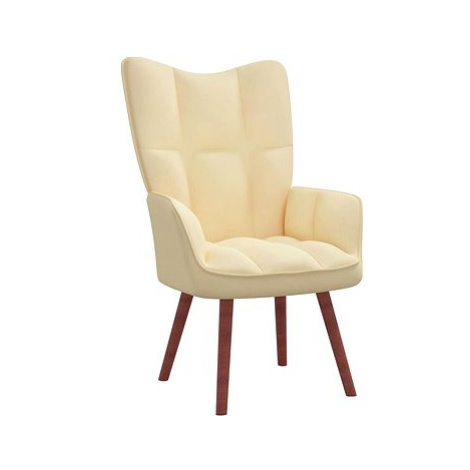 SHUMEE Relaxační židle krémově bílá samet, 328060