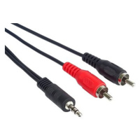 PremiumCord jack M 3.5 -> 2x cinch M, 3m