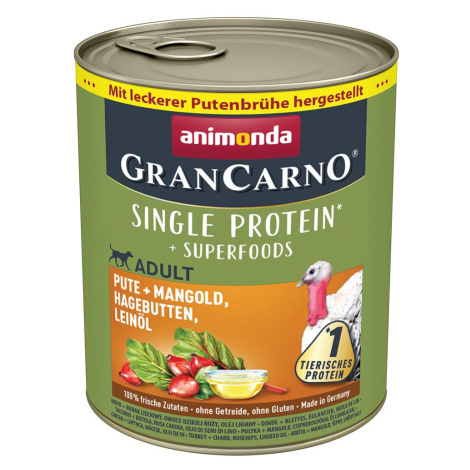 Animonda GranCarno KRŮTA + MANGOLD ŠÍPEK LNĚNÝ OLEJ 6x800g