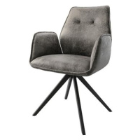 DELIFE Otočná židle Zoa-Flex šedý vintage křížová podnož hranatá otočná černá
