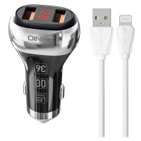 LDNIO C2 2USB nabíječka do auta + Lightning kabel