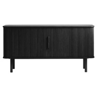 Černá nízká komoda v dekoru dubu s posuvnými dveřmi 76x160 cm Cavo – Unique Furniture