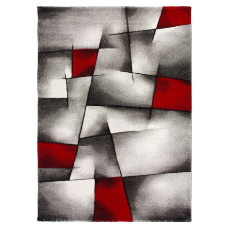 Červeno-šedý koberec Universal Malmo, 140 x 200 cm