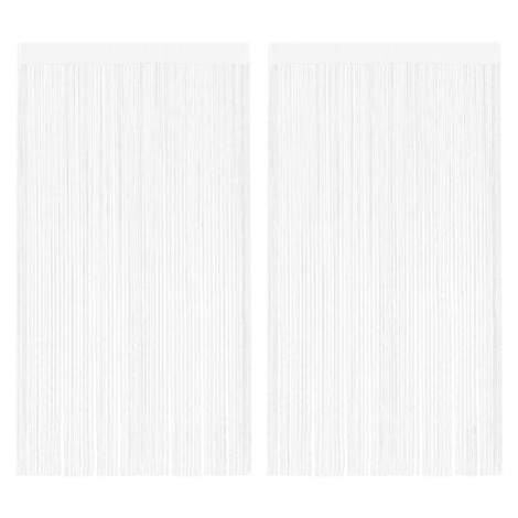 vidaXL Provázkové záclony, 2 ks, 100x250 cm, bílá
