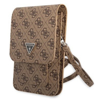 Guess PU 4G Triangle Logo Phone Bag Brown