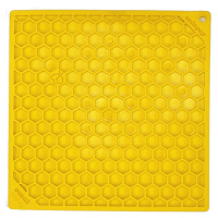 SodaPup Lízací podložka Honey, žlutá – 20x20cm