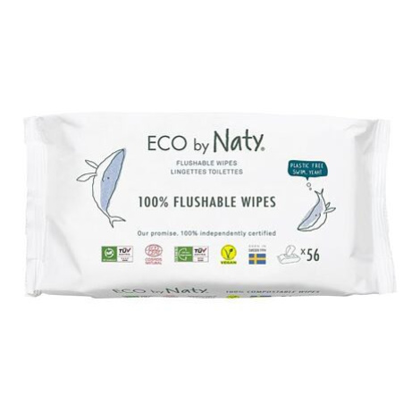 Eco by Naty vlhčené ubrousky bez vůně - splachovatelné (56 ks)