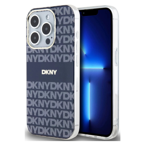 Kryt DKNY PC/TPU Repeat Pattern Tonal Stripe Magsafe Case for iPhone 15 Pro Max Blue (DKHMP15XHR