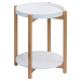 Tempo Kondela Příruční stolek s odnímatelnou tácem KABRA - bílá / přírodní + kupón KONDELA10 na 