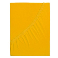 B.E.S. PETROVICE Protěradlo Jersey s elastanem LYCRA 140 × 200 cm, sytě žluté