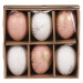 Sada umělých velikonočních vajíček zlatě zdobených, růžovo-bílá, 6 ks