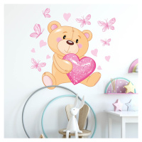 Dětské samolepky na zeď - Medvídek se srdíčkem