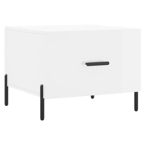 vidaXL Konferenční stolek lesklý bílý 50 x 50 x 40 cm kompozitní dřevo
