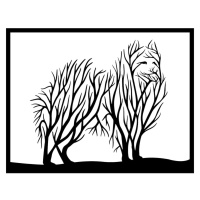 Vsepropejska Strom života německý špic dekorace na zeď Rozměr (cm): 38 x 29, Dekor: Černá