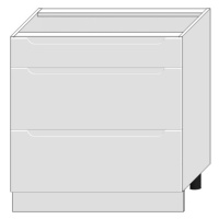 Kuchyňská skříňka Zoya D80s/3 bílý puntík/bílá