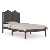 Rám postele šedý masivní borovice 90 × 200 cm, 3103765