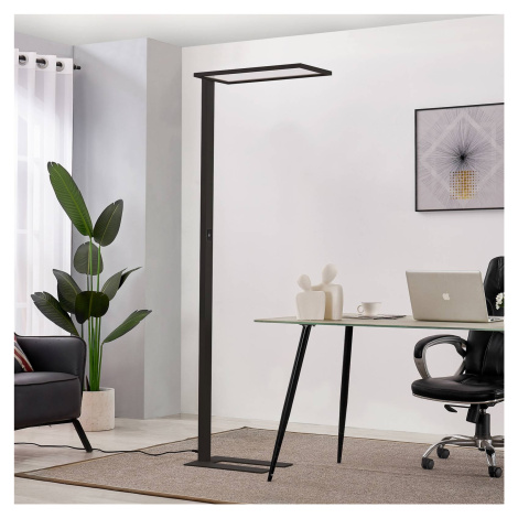 PRIOS Kancelářská stojací lampa Prios Taronis LED, stmívač, černá