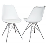 Jídelní židle 4 ks IKAROS Dekorhome Bílá / stříbrná,Jídelní židle 4 ks IKAROS Dekorhome Bílá / s