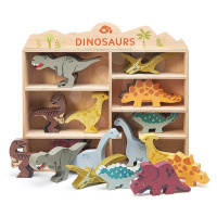 Dřevěná prehistorická zvířata na poličce 24 ks Dinosaurs set Tender Leaf Toys