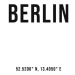 Ilustrace Berlin simple coordinates, Finlay & Noa, 30x40 cm