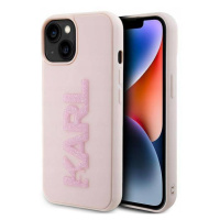 Pouzdro Karl Lagerfeld 3D Rubber Glitter Logo pro iPhone 15 růžové