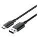 Vention USB 2.0 A Male to C Male 3A Cable 1M Black PVC Type